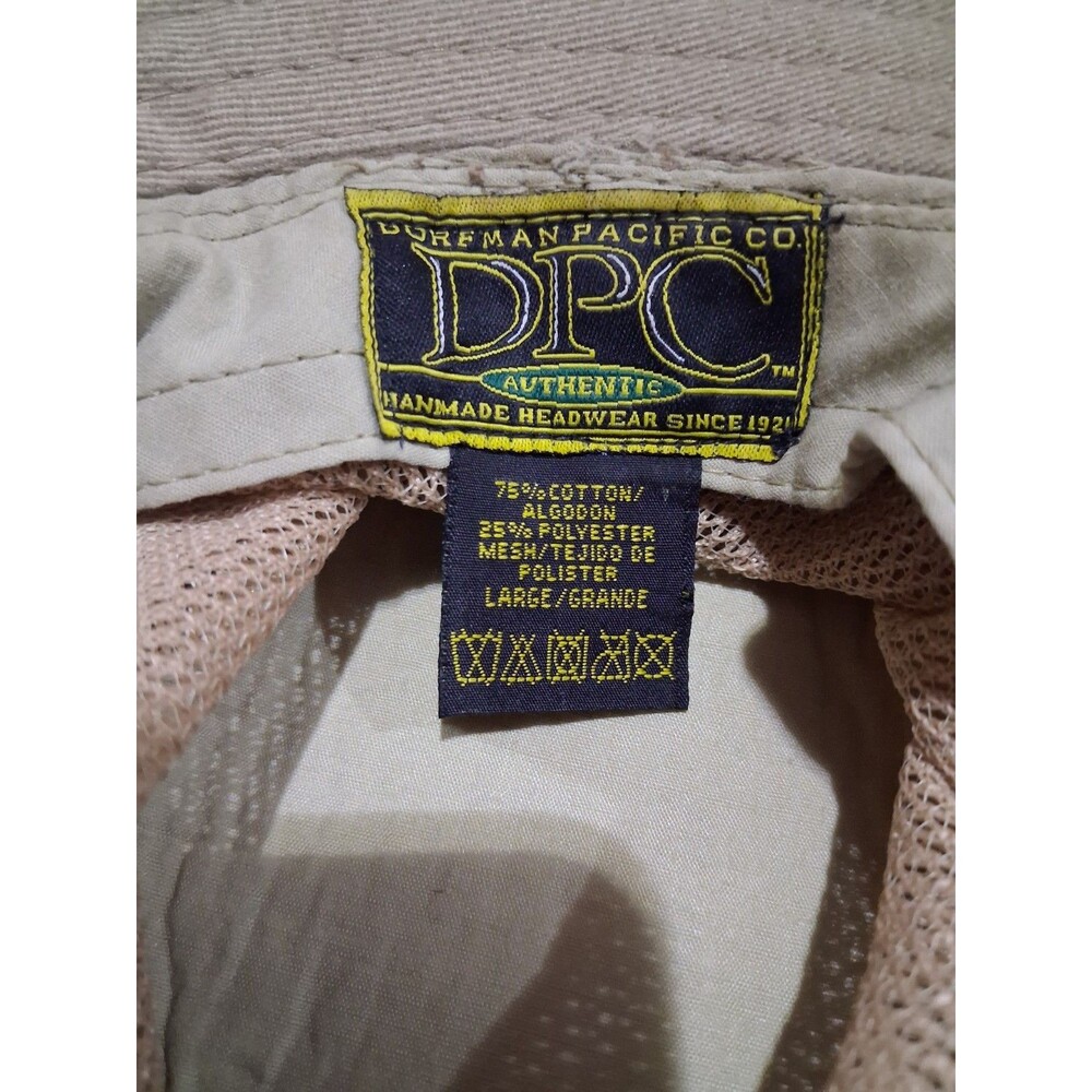 DPC Dorfman Pacific Co Hat Cotton Safari Khaki  Mesh Panel Large - Picture 3 of 8